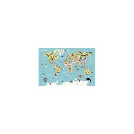 VILAC - Carte du Monde magnétique Ingela P.Arrhenius - Le zèbre à pois sprl